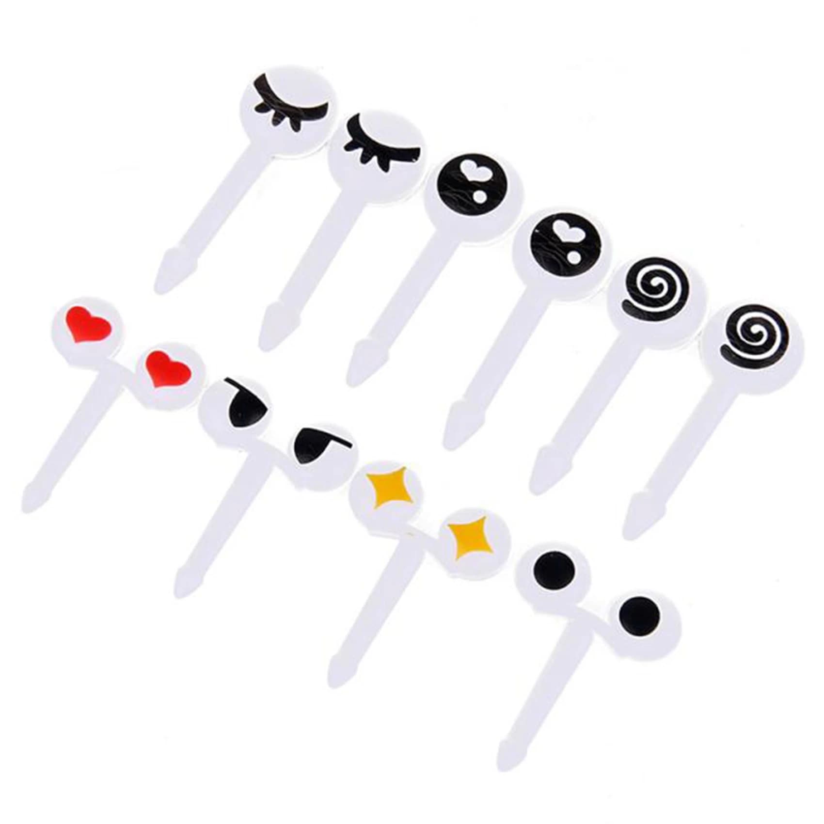 10 Pezzi di Mini Forchette Decorative a Forma di Occhi Cartoon per Lunch Box, Forchette per Frutta e Dessert