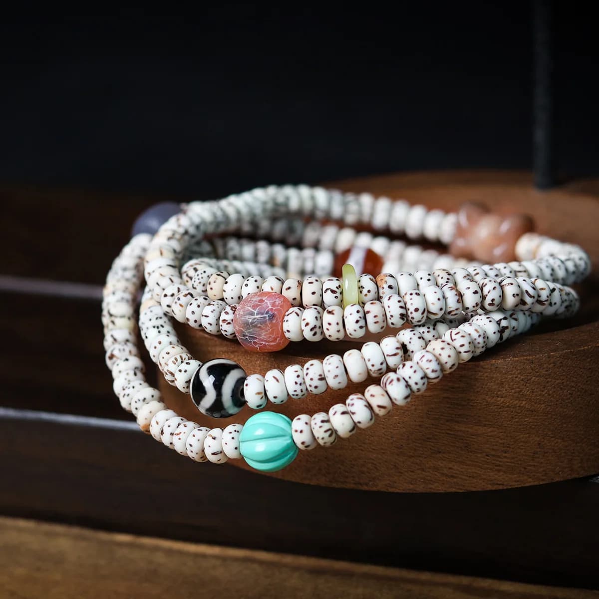 Multi Wrap Hainan Xingyue Bodhi Bracelet Agate Beeswax Bodhi Root Beaded Jewelry for Women Men Gifts