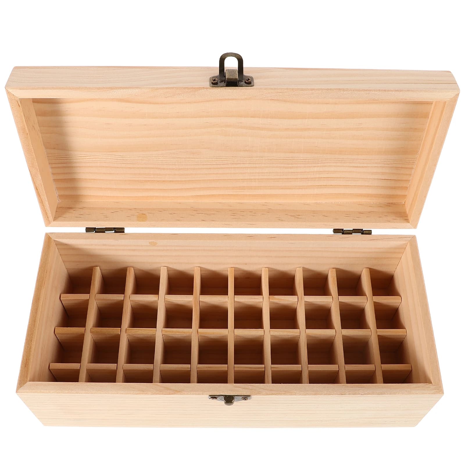 Scatola in Legno per Conservazione Oli Essenziali, 40 Scomparti, Contenitore Espositore per Oli Essenziali 10ML, 40 Griglie, Slot da 22mm