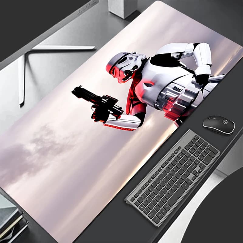 Tappetino per Mouse Grande Anime Star Wars, Tappetini da Scrivania Estesi per Ufficio e Computer, Accessori Antiscivolo per Gaming PC, Tappetini per Mouse, Tappetino per Tastiera Laptop