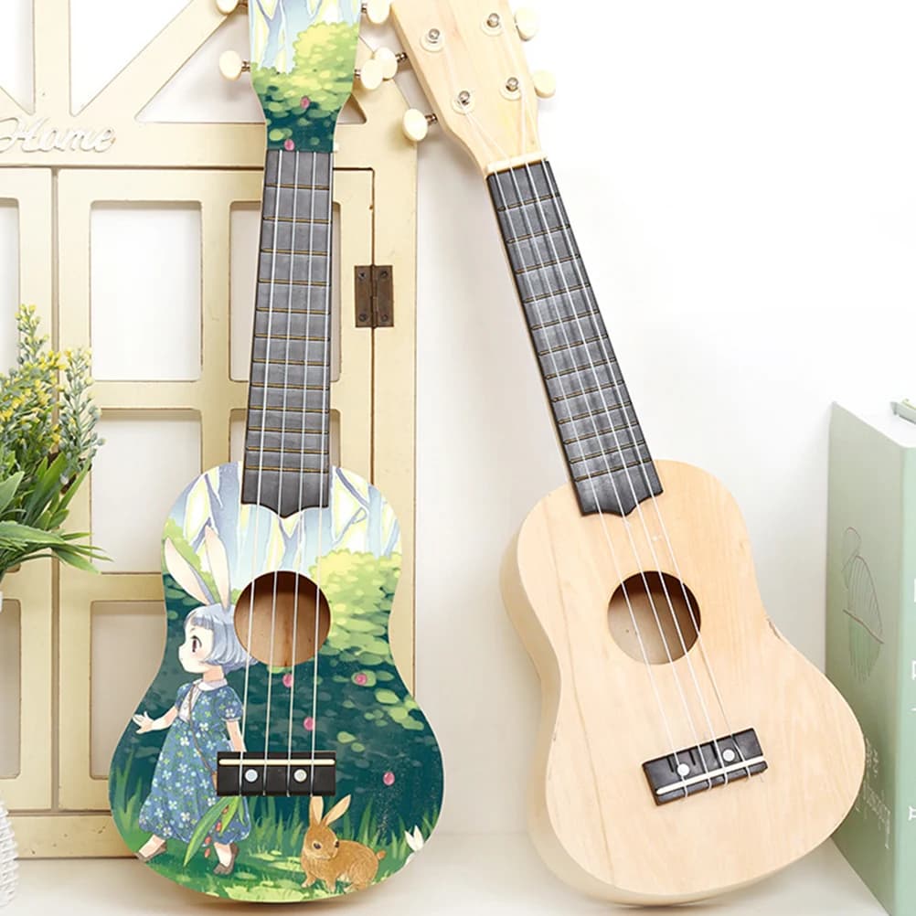1 set di Ukulele Kit Ukulele fai da te Crea il tuo Ukulele Dipinto a mano Kit Ukulele Hawaii Kit di assemblaggio di strumenti musicali Forniture