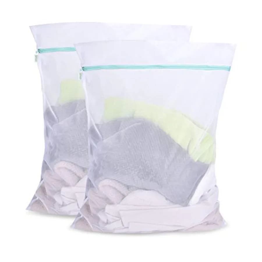 Mesh Laundry Bag for Delicates 2 Pack Garment Wash Bag Zippered Large Washing Machine Bags for Sweater Dirty Clothes Washer Col