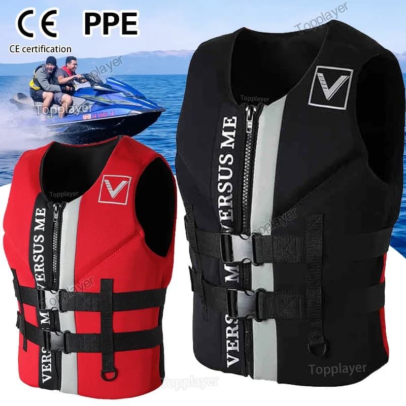 Giubbotto di salvataggio per adulti Super galleggiabilità Giubbotto di salvataggio in neoprene Zattera da surf Kayak Pesca Jet Ski Sport acquatici Nuoto Giubbotto di salvataggio di salvataggio