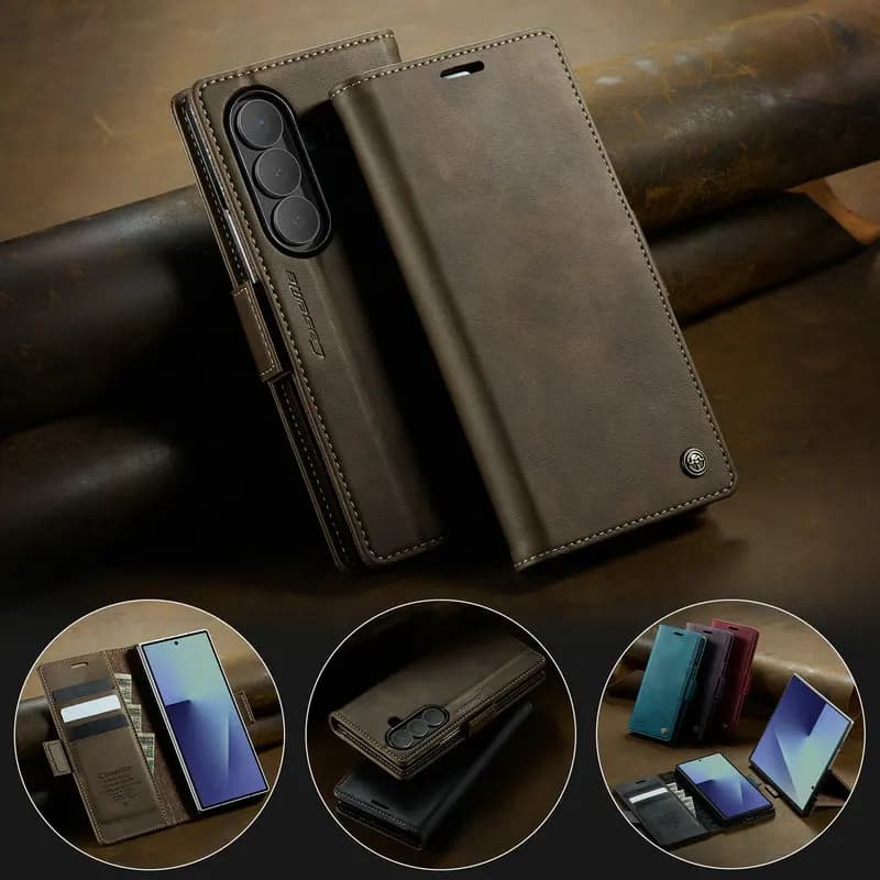 Custodia di lusso per Samsung Galaxy Z Fold 7 5G RFID Portafoglio in pelle Libro magnetico Fonda Samsung Z Fold7 Custodia 360 Proteggi ZFold7 Cover