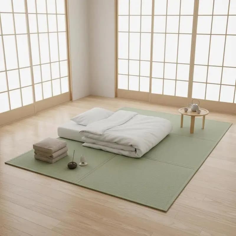 Traditional Queen Size Mat for Sleeping, Meditation and Yoga, in Natural Grass, Breathable Surface, Foldable, Rectangular, with Fresh Perfume Fund