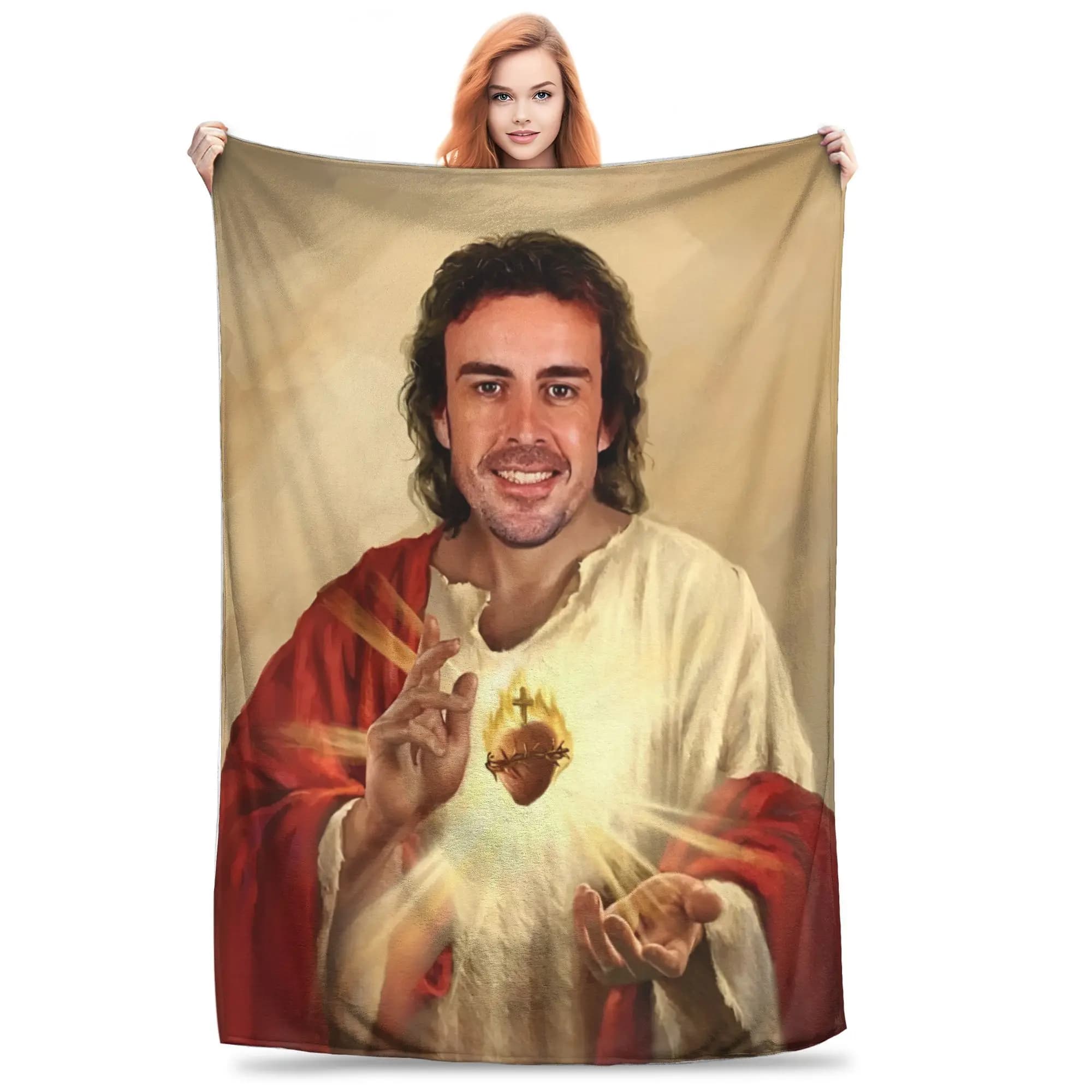 Fernando Alonso Jesucristo Blanket Warm Cozy Fluffy Throw Blankets for Sofa 50x60 Inch Multiple Sizes Plush Thin Quilt