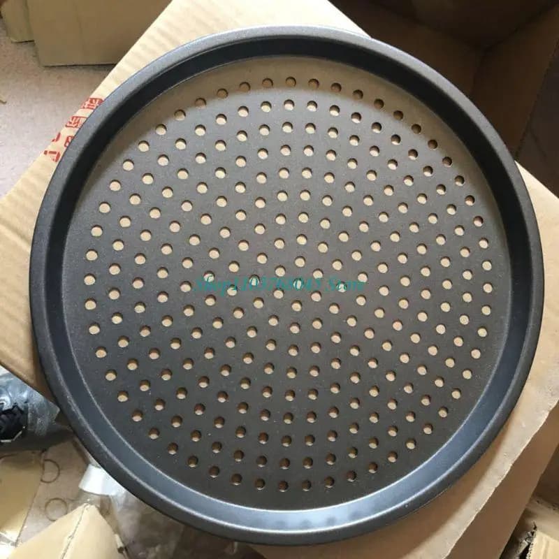 R53F Teglia per pizza da 9/10/11/12 pollici con fori Utensili da cucina antiaderenti in acciaio carbonio Accessori per forno