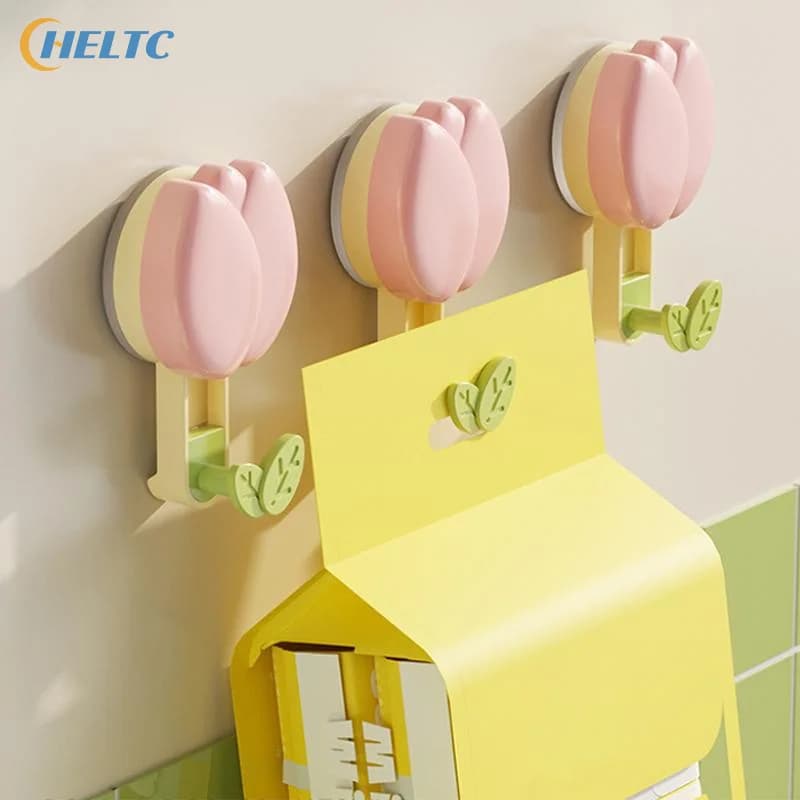 1 gancio in plastica a ventosa per fiori, forte aspirazione, ganci adesivi senza foratura per portasciugamani in cucine e bagni.
