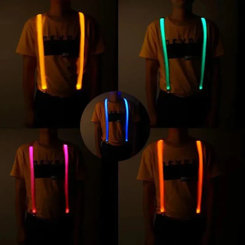 2026 LED Light Up Suspender Bow Tie Clip-On Cycling Unisex Adult Elastic Y-Back Adjustable Braces Arm Band Wedding Festival