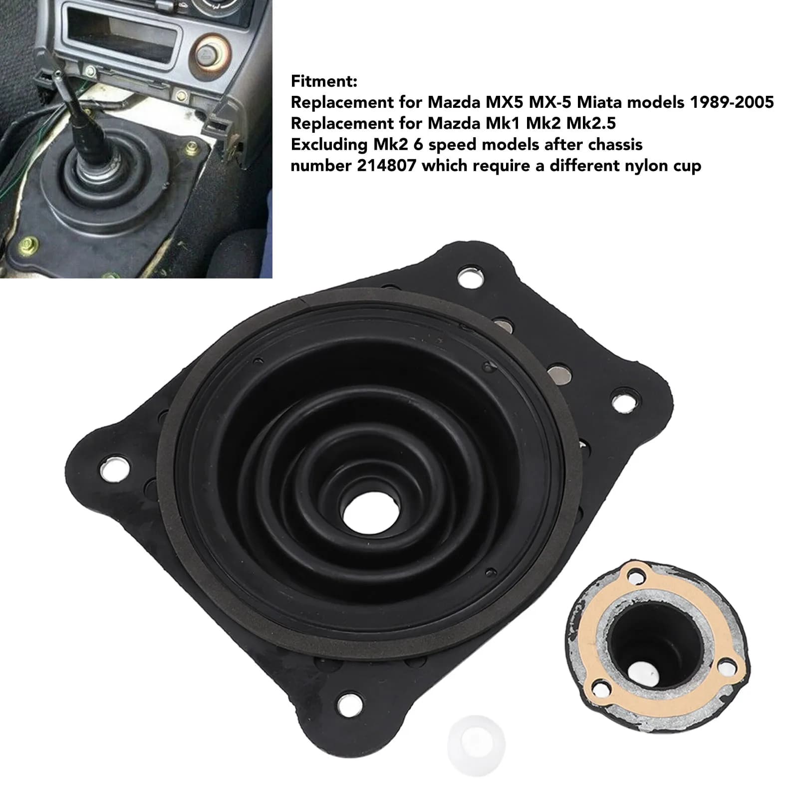 Auto Cambio Leva Boot Inferiore Shifter Polvere Boot Leva Del Cambio Boot 039817462A Sostituzione per Mazda MX5 MX-5 Miata 1989-2005