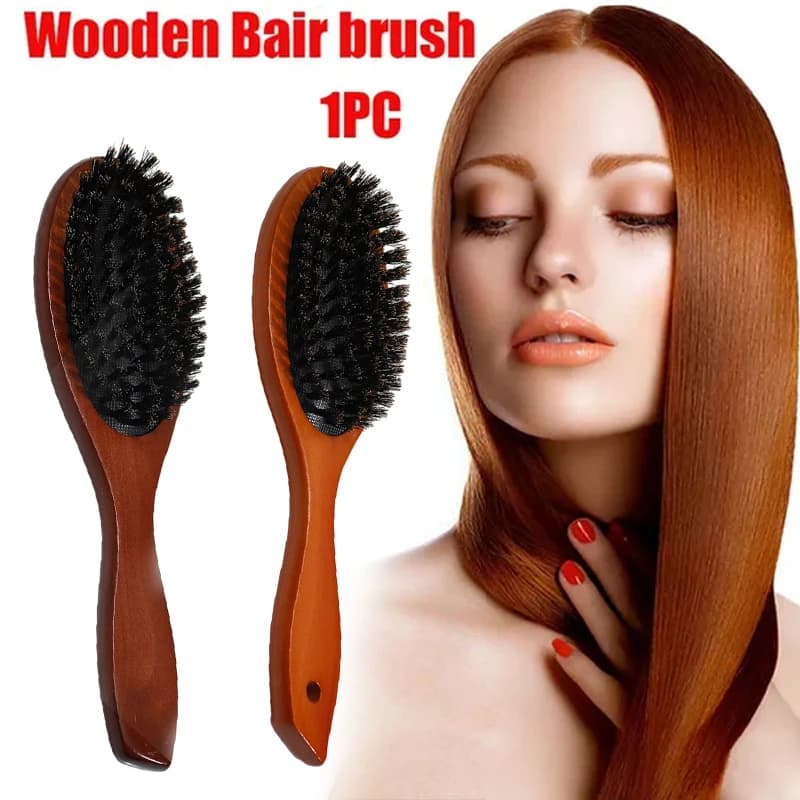 New hair brush wood bristle bristle comb for beard Styling distracting straighten boar bristles for massage