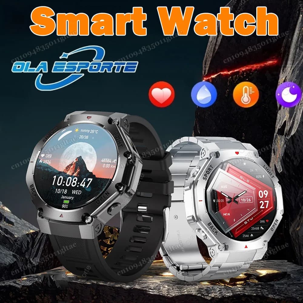 NEW compass Smart Watch man sports GPS torch Smartwatch woman blood pressure and heart rate monitoring waterproof sleep watches