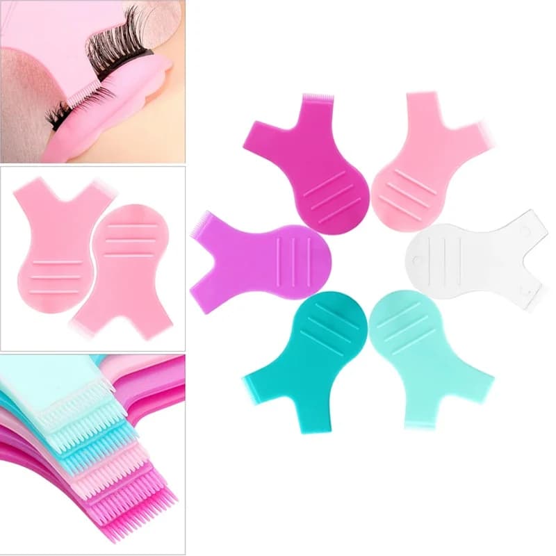 10 Pieces Reusable Wing Brushes in Plastic, Y Grips for Lifting and Wrinkling, Extension Tools and Permanent Eyelashes