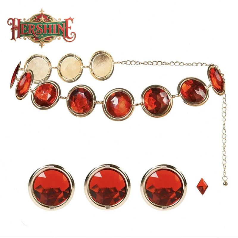 HERSHINE 1 pezzo da donna elegante tendenza rubino ​ ​ set combinato di catene in vita in metallo accessori per abiti cosplay regalo di Natale