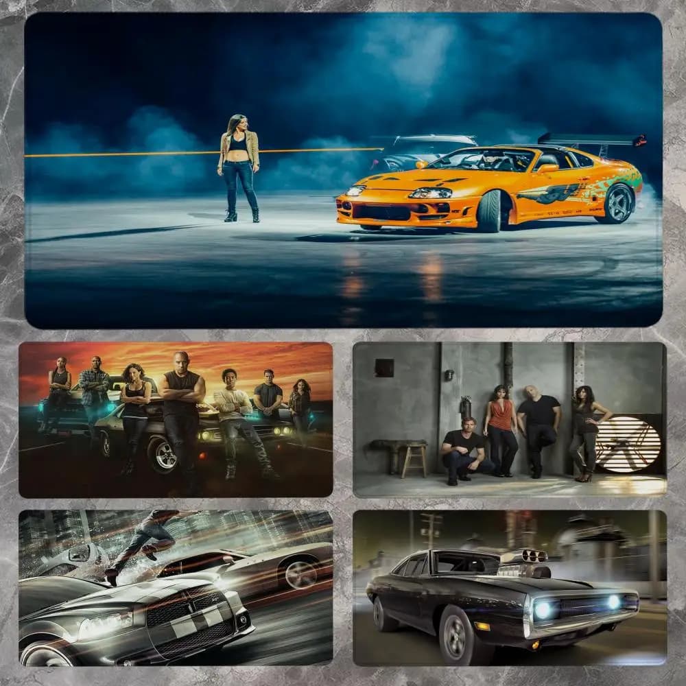F-Fast Furious Mouse Pad 90x40CM Tappetino per mouse da gioco antiscivolo Gamer E-Sports Tappetino per mouse Gioco Tastiera meccanica Tappetino da scrivania XXL