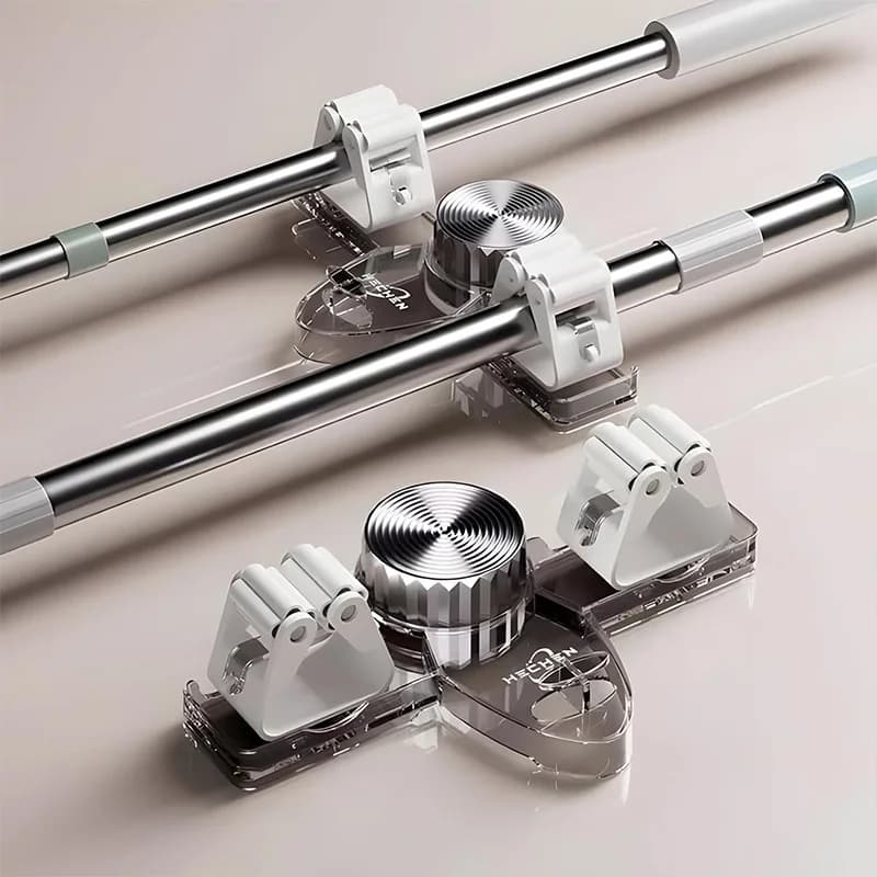 1pc Ventosa Mop & Gancio Organizzatore da parete Senza trapano Riutilizzabile Bagno/Cucina/Ufficio/Garage Rack di stoccaggio Lavabile e senza residui