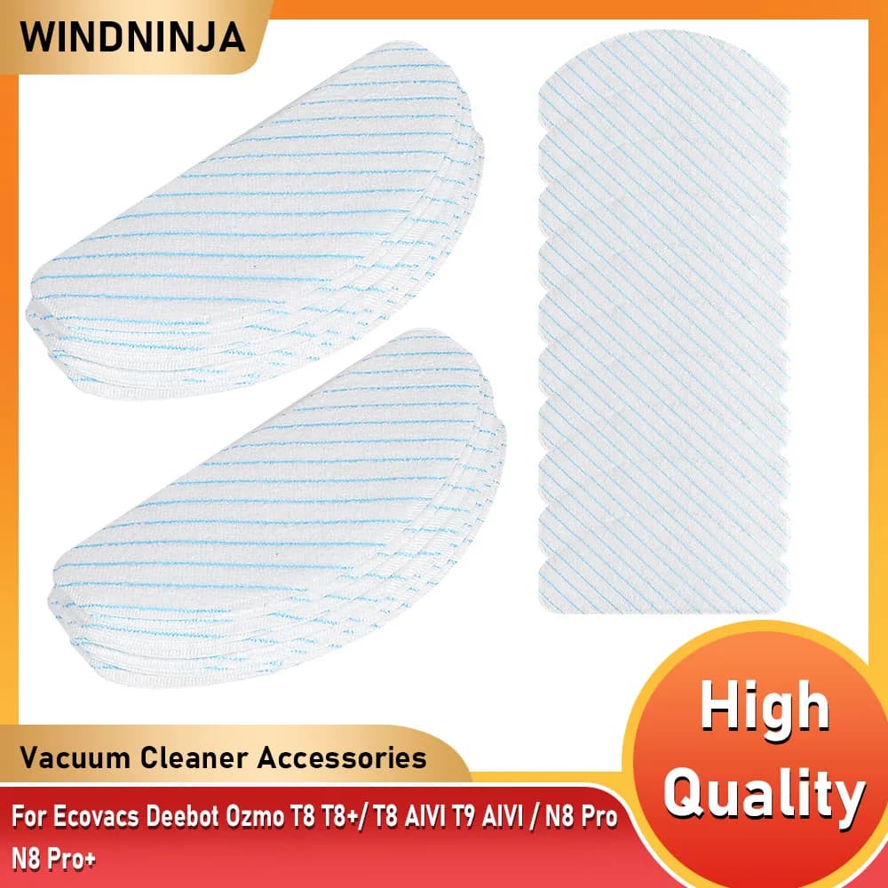 100PCS Disposable Strong Mop Cloth For Ecovacs Deebot Ozmo T8 T8+T8 AIVI T8 Max T9 T9+T9 AIVI N8 N8+ N8 Pro N8 Pro+ Robot Vacuum
