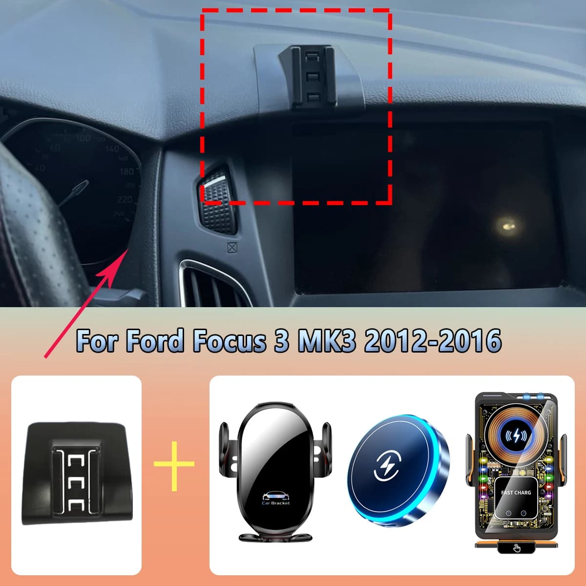 Supporto per telefono per auto sfiato per Ford Focus 3 MK3 2012 2013 2014-2016 Ricarica wireless Caricatore per telefono per auto Rack per accessori magsafe