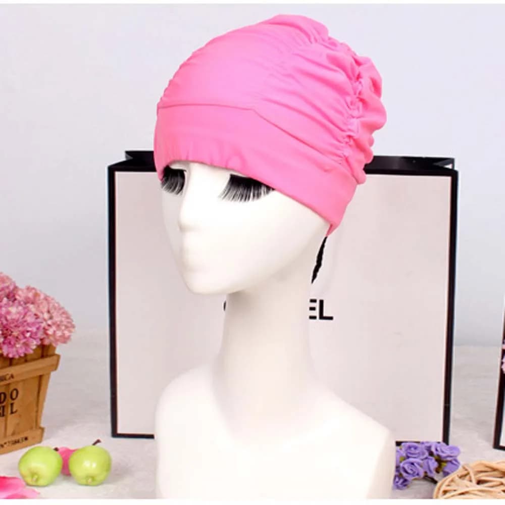 Large Unisex Fabric Elastic Waterproof Turban Swimming Caps Ear Protect Swim Pool Hat Diving Hat