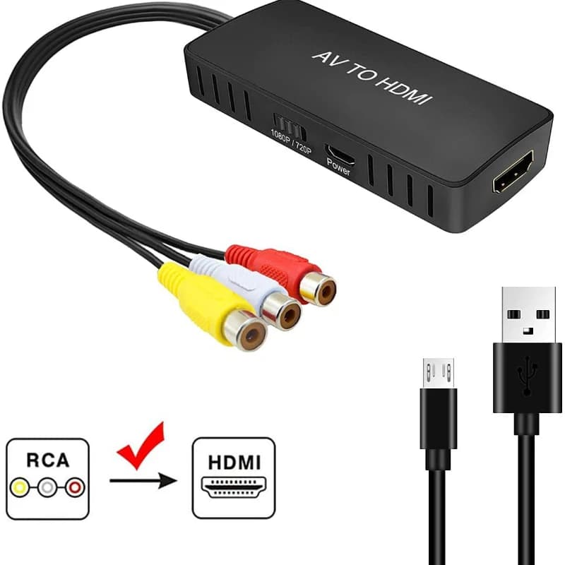 CVBS Cable for AV Audio Converter AV TO HDMI Adapters RCA to HDMI Cables For Digital TV Signal Stronger Amplifier