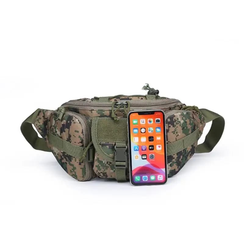 Marsupio da Uomo Impermeabile Molle Mimetico per Caccia, Escursionismo, Arrampicata, in Nylon, Porta Cellulare, Borsa da Combattimento