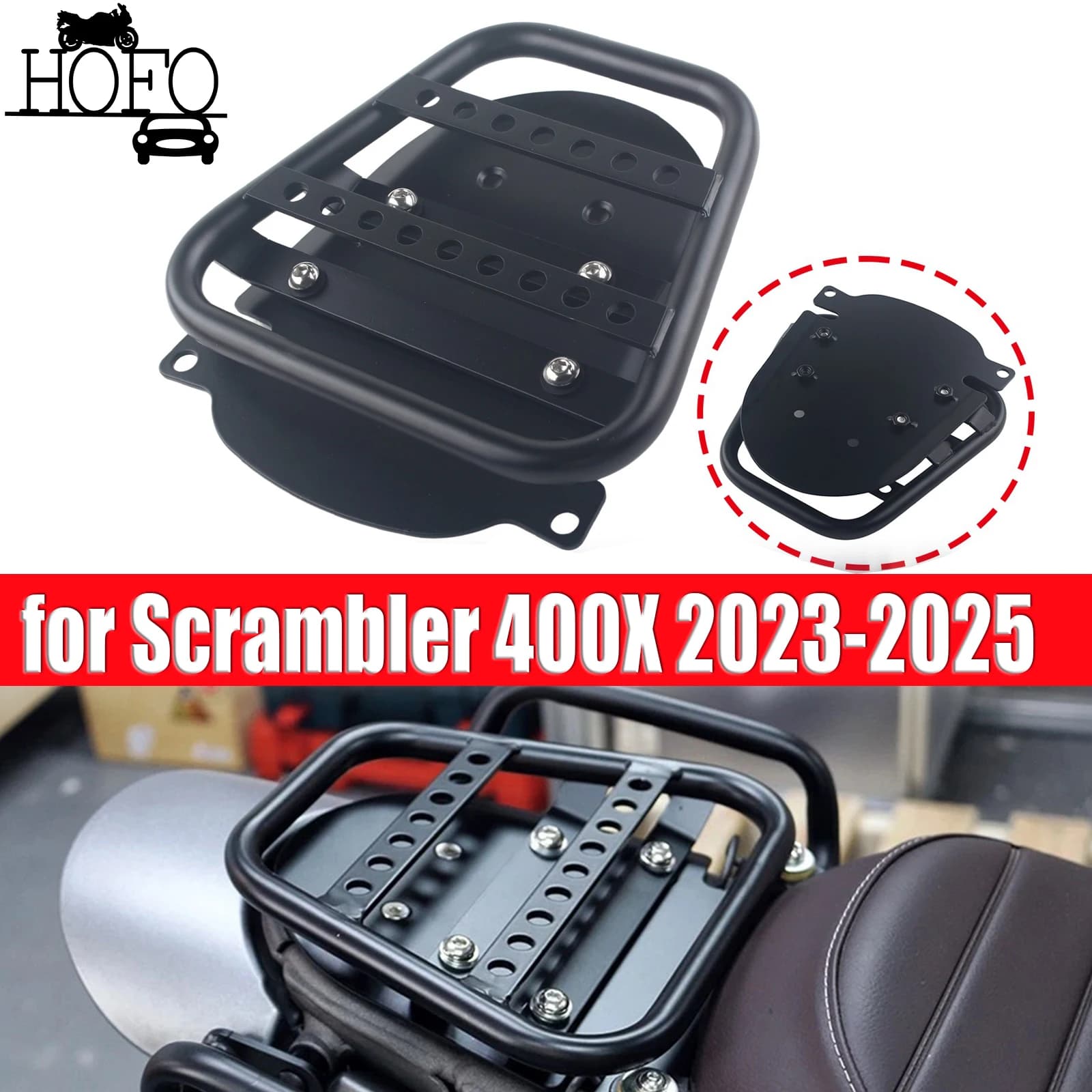 Portapacchi Posteriore per Valigie e Bagagli per Scrambler 400X 2023-2025, Supporto per Bagagli Moto