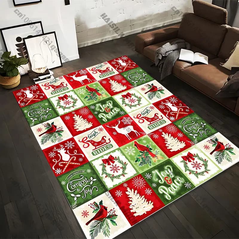 Carpets Printed with Christmas and Holiday themes in 21 Measures, Yoga Mats for Adults, Custom Living Room Decorations