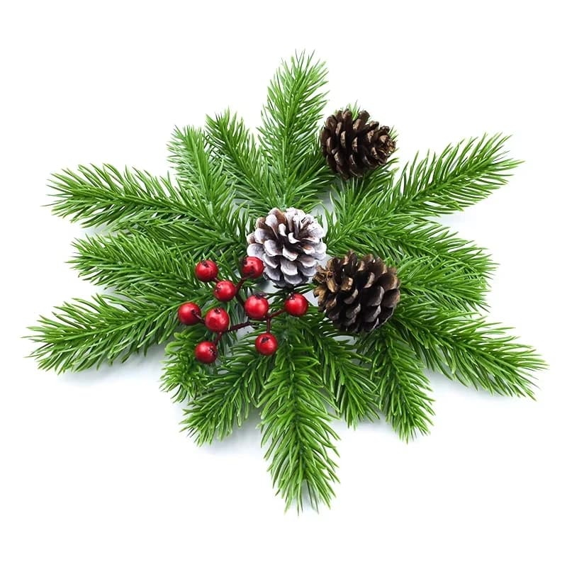 5/10Pcs Artificial Plants Christmas Decorat Home Room Accessories Wedding Decorative Flowers Wreath Green Tree Diy Gift Box Yard