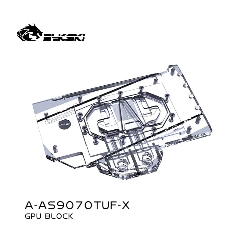 Blocco GPU Bykski per Scheda Video ASUS TUF-RX9070-O16G-GAMING / RX9070XT PRIME, Raffreddamento a Liquido / Radiatore RGB in Rame A-AS9070TUF-X