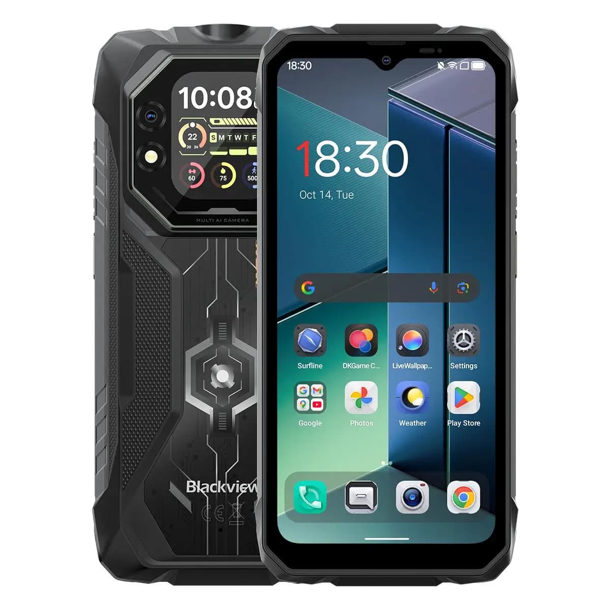 Blackview ROCK 1 Smartphone robusto Display HD + IPS da 6,56 pollici 8 GB + 256 GB Batteria da 15000 mAh Fotocamera 55 W 16 MP 4G Android 16 NFC