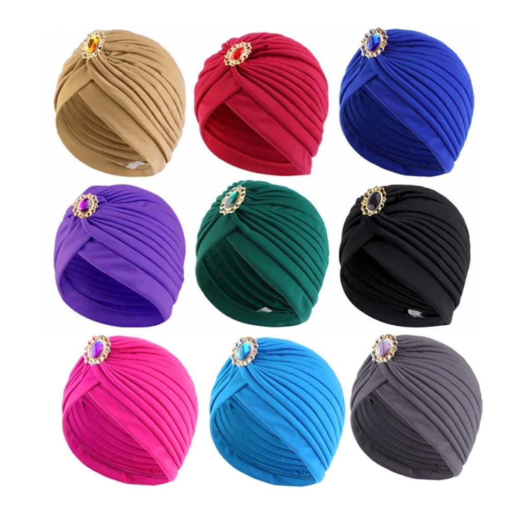 Casual Twist Retro Ethnic Turban Hat Turban Headwear Accessory Indian Hat Headbands Chemotherapy Cap Women