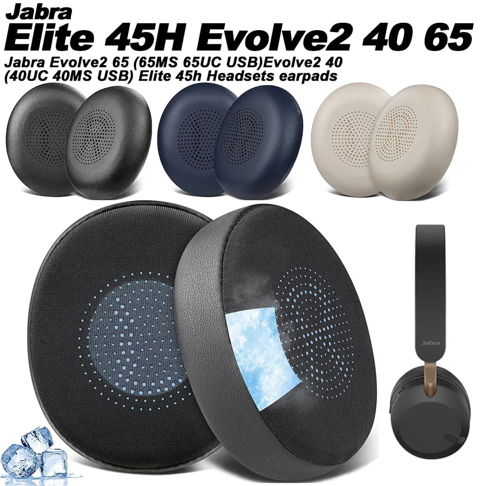 Cuscinetti compatibili Jabra Evolve2 65 (65MS 65UC USB) Evolve2 40 (40UC 40MS USB) Elite 45H Sostituzione cuscini in memory foam