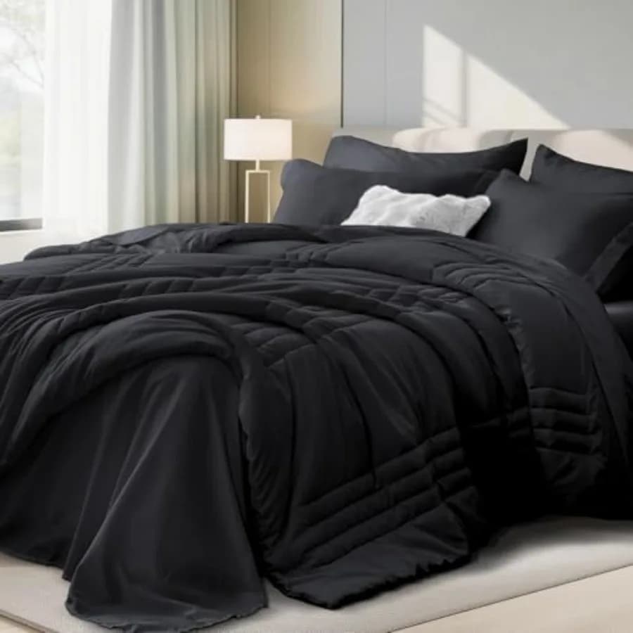 Set Copripiumino - Set Letto Completo 7 Pezzi, Set Biancheria da Letto Morbida per Tutte le Stagioni, Set Copripiumino Premium con Piumone, Lenzuola, Cuscini