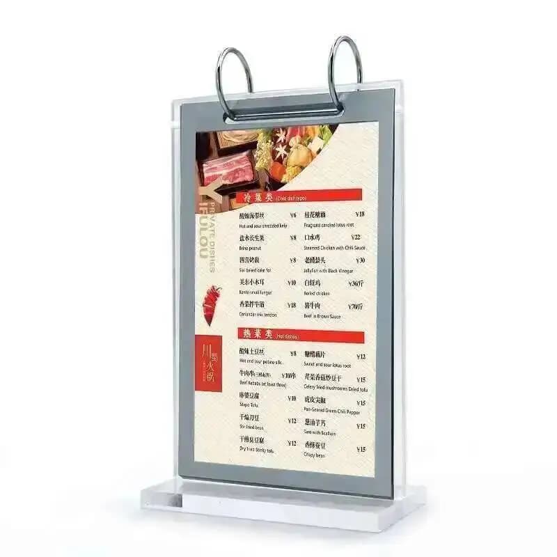 Porta etichette da tavolo per menu del ristorante con cornice per cartello in carta per espositore in acrilico A5