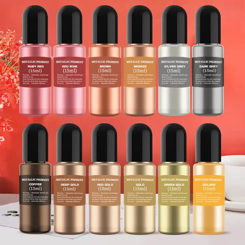 15ml resina metallica pigmento alcool liquido colorante colorante 3D diffusione dell'inchiostro fai da te resina epossidica stampo gioielli artigianato fare accessori