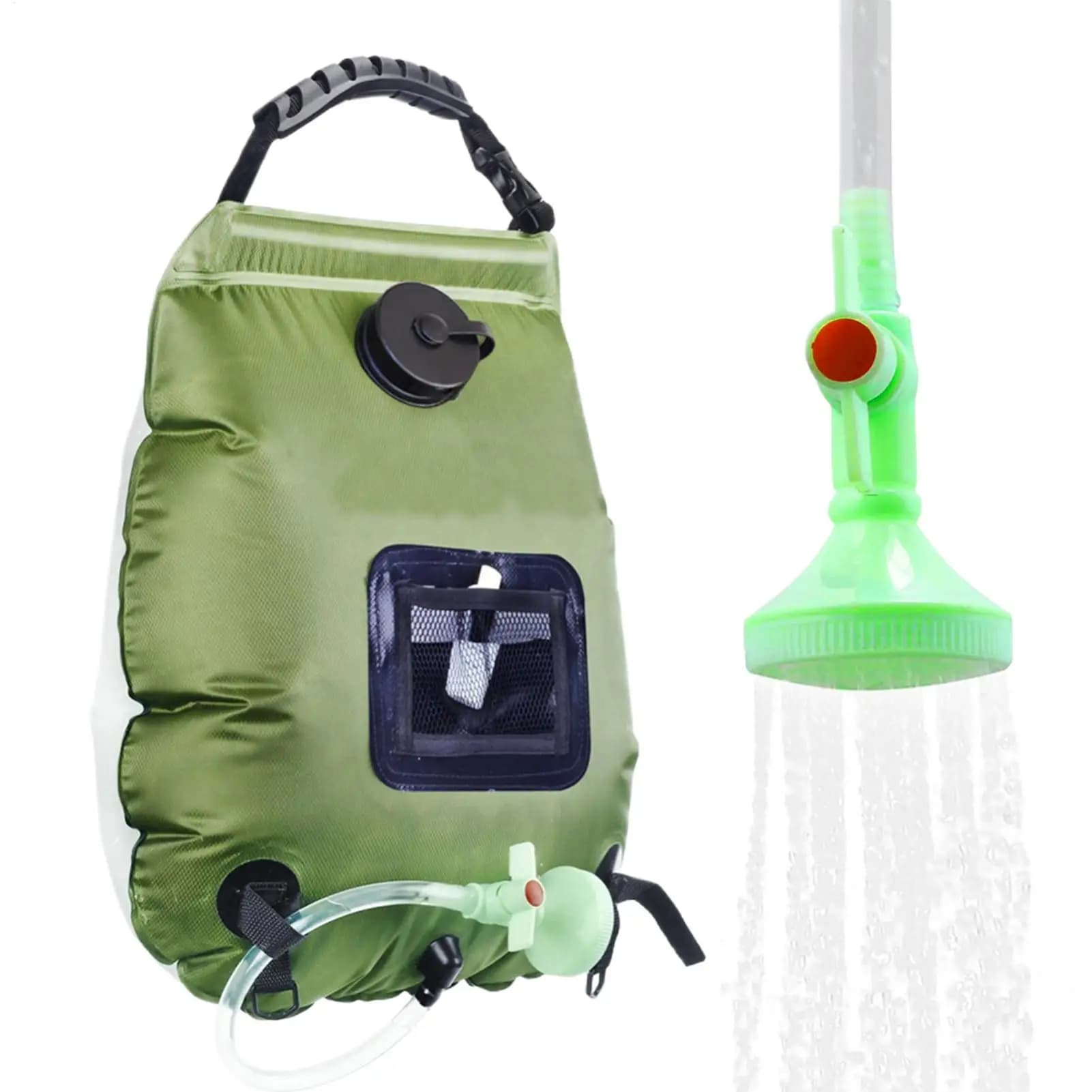 5 Gallon/20 Liter Portable Outdoor Shower, Removable Solar Shower for Bathroom with Ceiling and Flexible Pipe, Outdoor Camping Shower and Beach