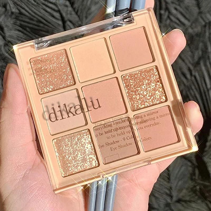 DIKALU Palettes of glittered shades in 9 colors Professional formulation of neon shades in Korean style for tricks and art