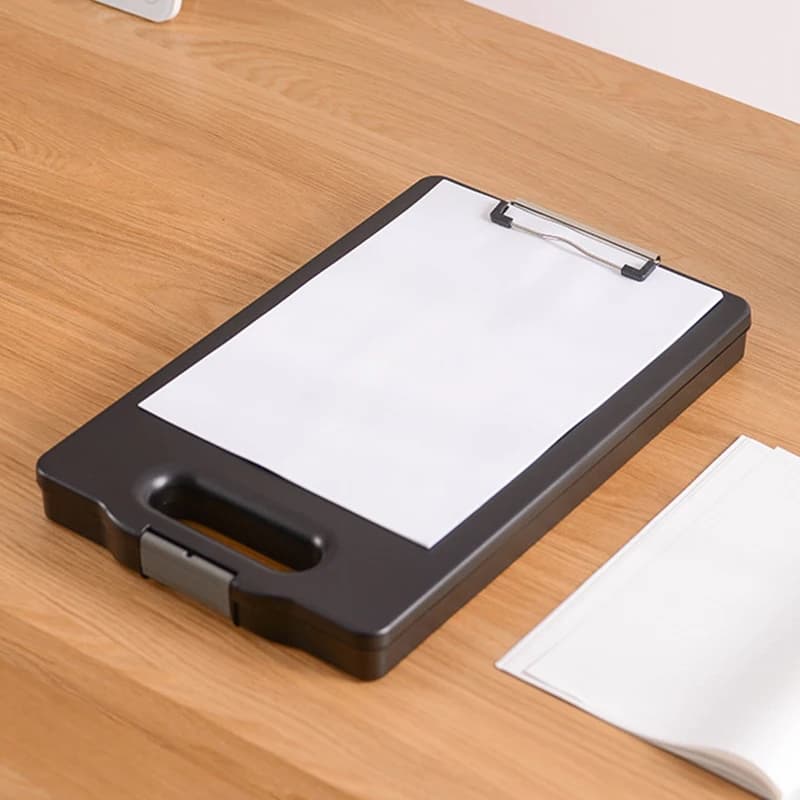 Portadocumenti A4 in Plastica con Clip, Scatola Portadocumenti, Cartelle Portadocumenti, Portadocumenti Portatile - AEF7