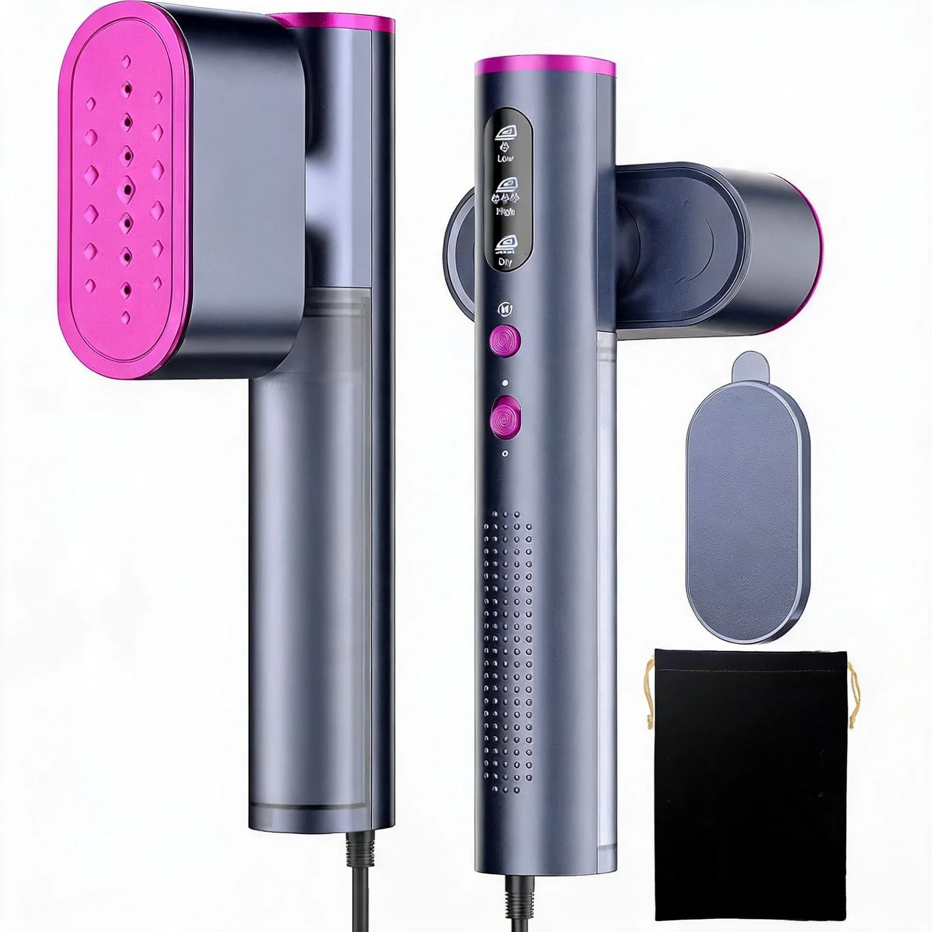 Steamer for Clothes Ceramic Travel Size Portable 100-220V 15s Heat Up 2 In 1 Steamer & Iron Large Heat Panel for Global and Europe Professional Wrinkle Remover