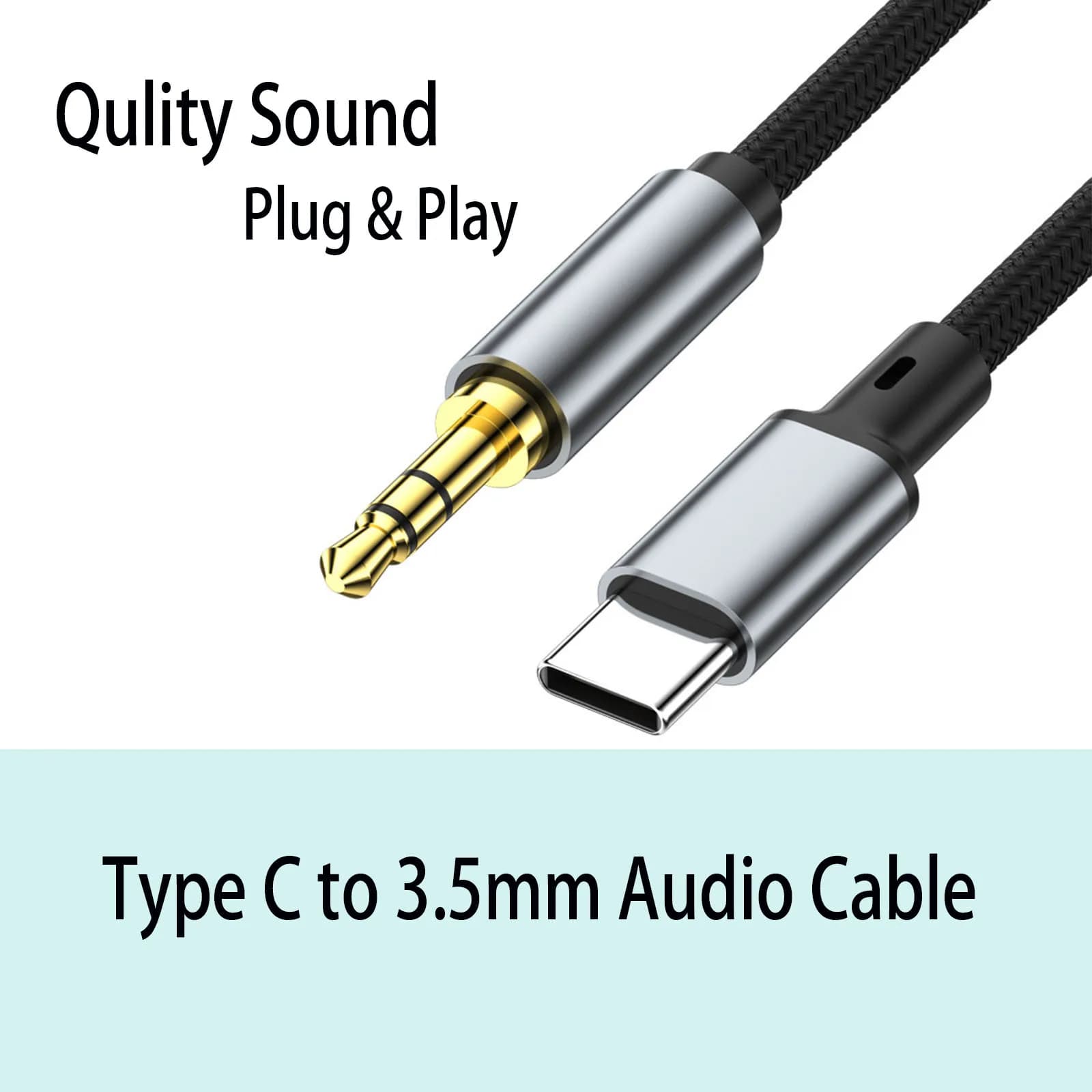 USB C to 3.5mm Nylon Braided Aux Cable, Type C to Aux Stereo Cable for IPhone17/16/15 Pro Max, Galaxy S24/23/22/21, iPad Pro.