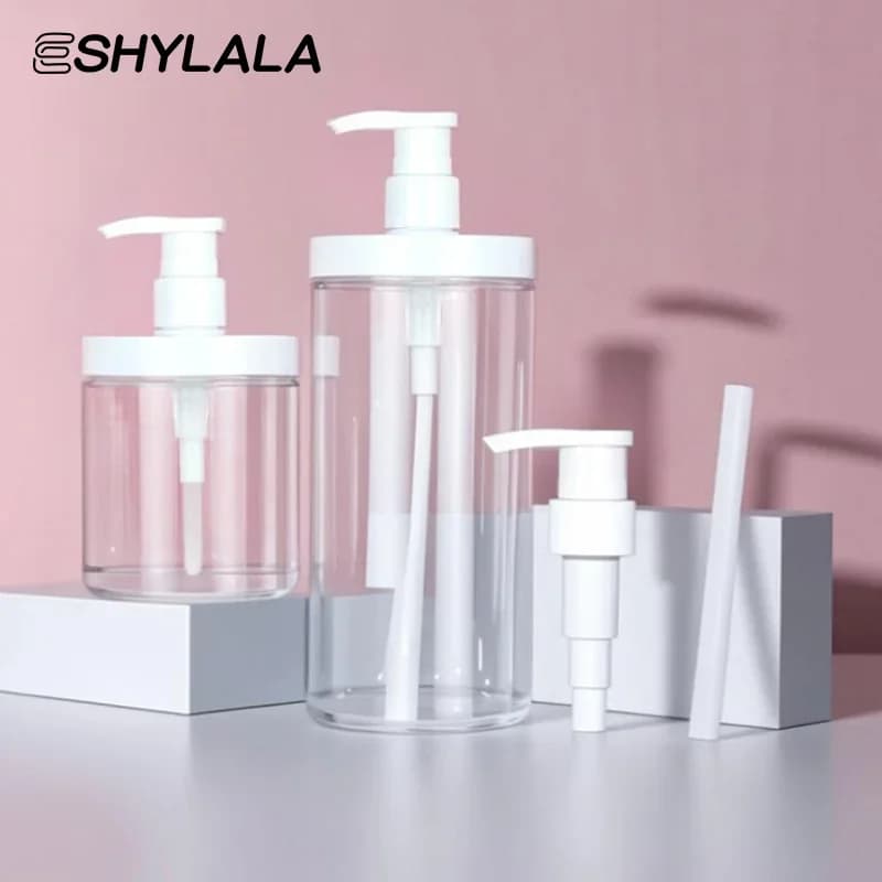 Bottiglia di gel da bagno trasparente a bocca larga Contenitore per liquidi Dispenser di sapone Bottiglie di lozione per shampoo Bottiglia secondaria per lozione per lavaggio a mano