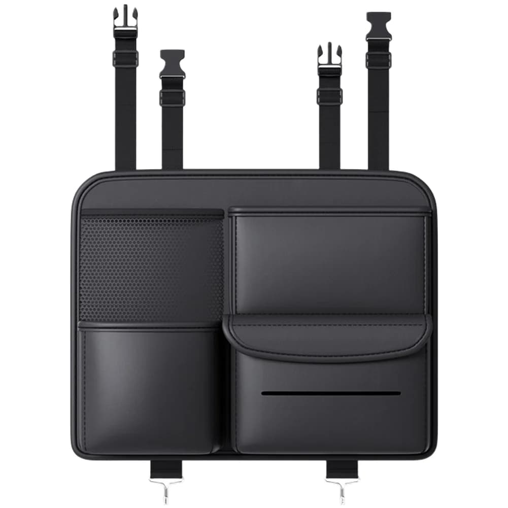 Borsa da appendere per organizer per schienale per seggiolino auto in pelle, impermeabile, con scatola per fazzoletti, portaoggetti multiscomparto per uso su veicoli