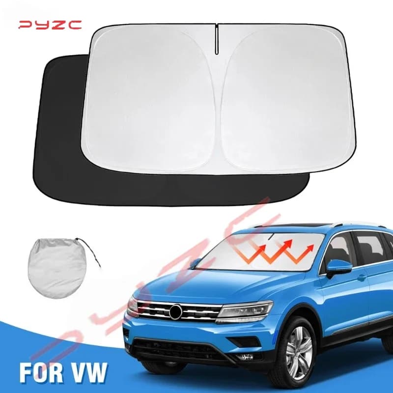 Windshield Sun Shade For Volkswagen VW Tiguan 2018 -2020 2021 2022 2023 Window Shade Foldable Sun Visor Protector Blocks UV Rays