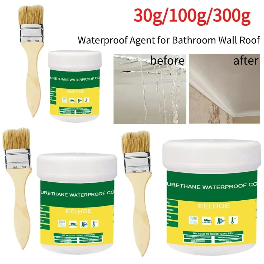 30/100g/300g Agente Impermeabile Bagno Wc Anti-perdite Pasta Invisibile Sigillante Strumenti di Riparazione Perdite con Spazzola per la Parete
