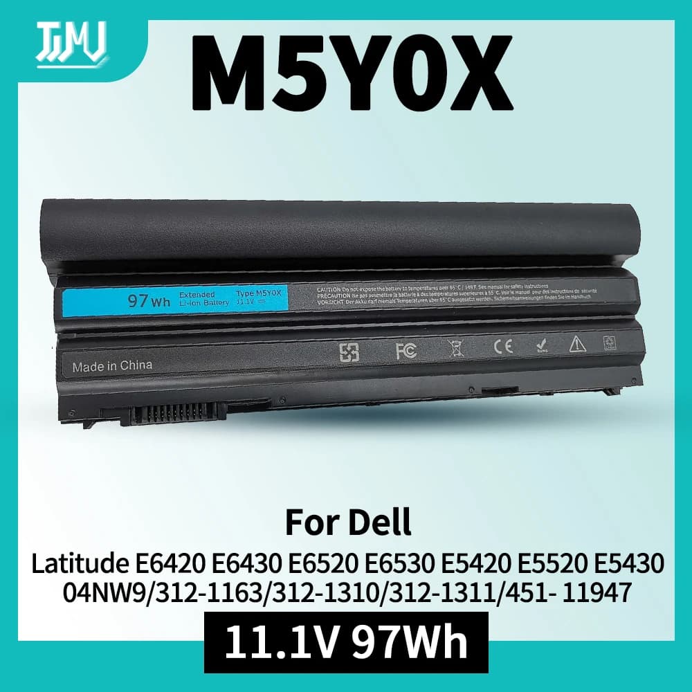 Batteria da 9-celle 97Wh per Dell Latitude E6430 E6420 E5430 E6530 E6540 E6520 E6440 E5420 E5520 E5530, M5Y0X XV2VV 04NW9 2P2MJ T54F3 NHXVW M5YOX 312-1325 312-1163 P15G P15F