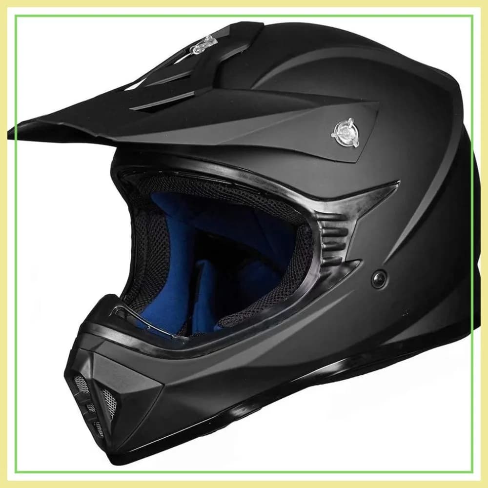 Casco Integrale per Moto Fuoristrada Dirt Bike ATV MX BMX Omologato DOT per Adulti XXLarge Nero Opaco
