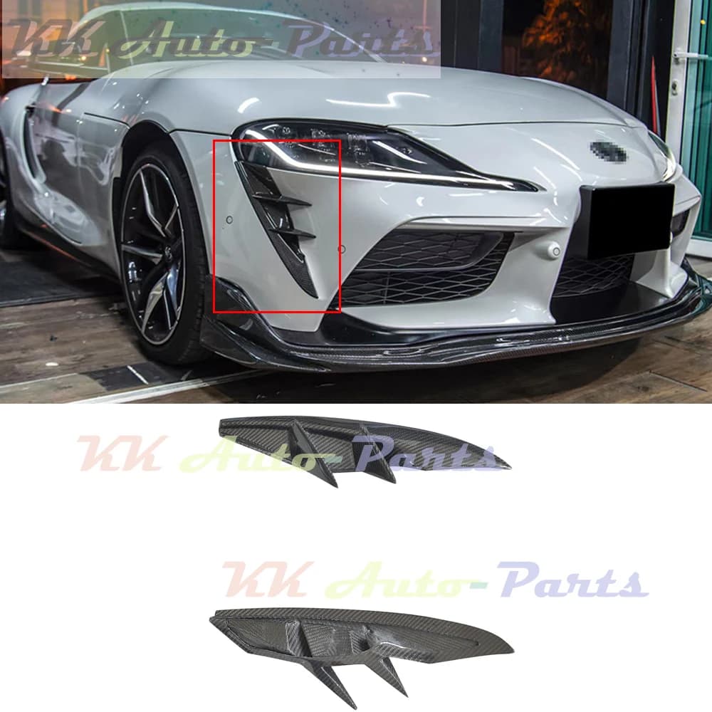 For TOYOTA SUPRA A90 MK5 2020+ Carbon Fiber Front Splitters Bumper OTD Style Side Corner Canards Trims Auto Tuning