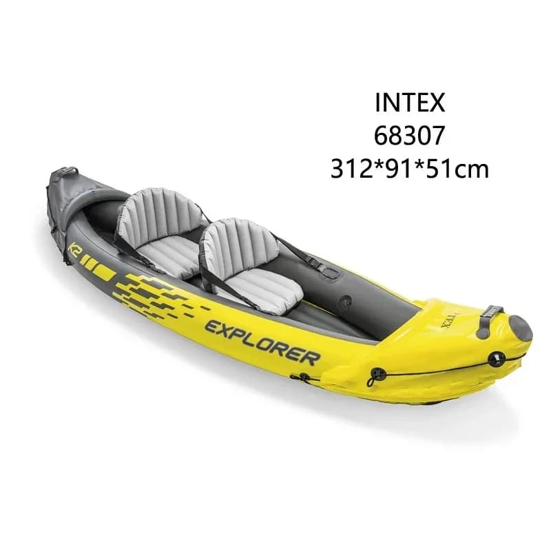 312*91*51 Cm 0.75mm PVC 2 Persone Kayak Gonfiabile 2 Sedili Forte Pvc Barca Zattera Canoa 3 Camera d'aria Paddle Sport acquatici