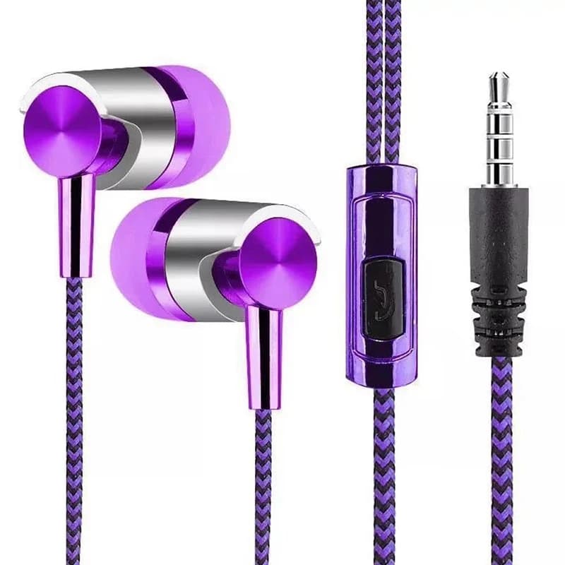 3.5 mm wired headphones with noise deletion in the ear Sports headset Double driver Stereo play headphones for bass HiFi musical earphones with microphone