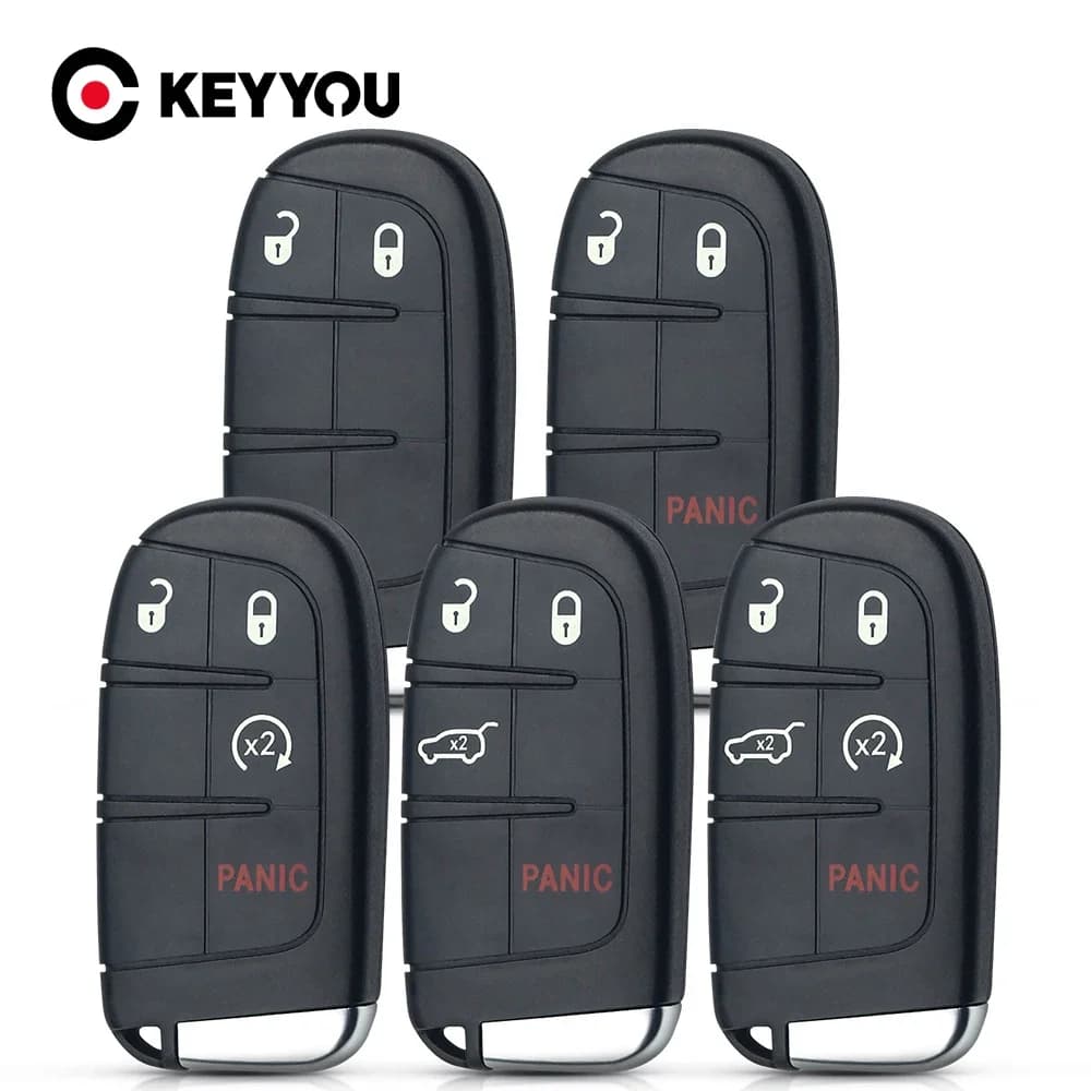 KEYYOU 2/3/4/5 BTN Smart Chiave A Distanza Dell'automobile Borsette Fob Caso Per Chrysler Town & Country Dodge Caravan Journey Emergenza Inserto Lama